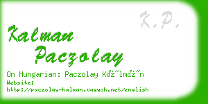 kalman paczolay business card